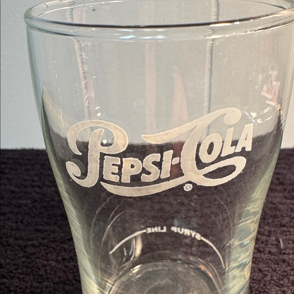 Vintage Pepsi Cola Soda Fountain Glass with Syrup Line